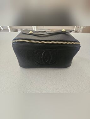 Black And Gold Vanity Case/Cosmetic Bag